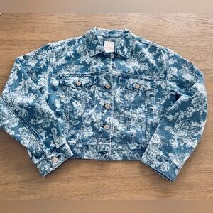 LoveShackFancy x GAP Floral Icon Denim Jacket Washwell Collab Size Small